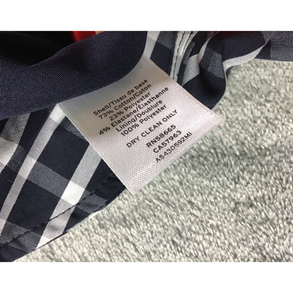 1901 Women’s Size 0 Black White Gingham Check Single Button Cotton Blazer - Picture 8 of 15